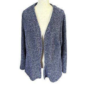 Lane Bryant women's blue long sleeve stretchy open cardigan sweater